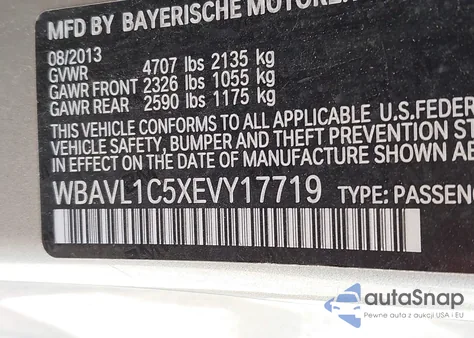 2014 BMW X1 xDrive28I from USA, damaged, VIN WBAVL1C5XEVY17719